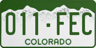 CO license plate 011FEC