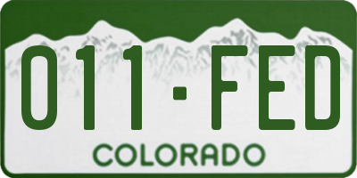 CO license plate 011FED