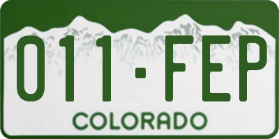 CO license plate 011FEP