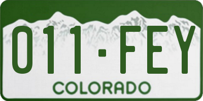 CO license plate 011FEY