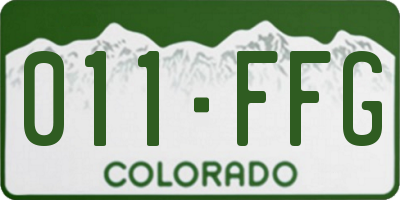 CO license plate 011FFG