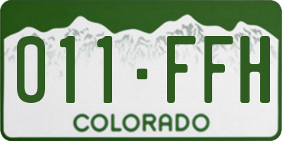 CO license plate 011FFH