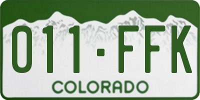 CO license plate 011FFK