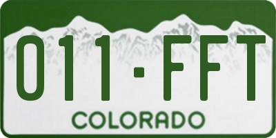 CO license plate 011FFT