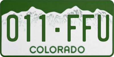 CO license plate 011FFU