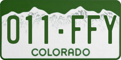 CO license plate 011FFY