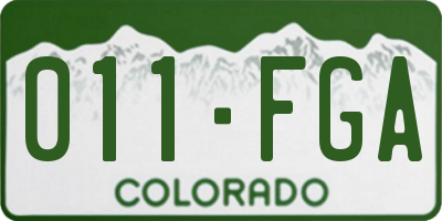 CO license plate 011FGA