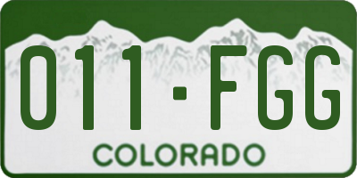 CO license plate 011FGG