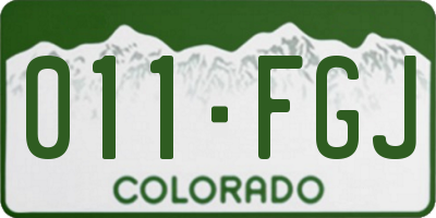 CO license plate 011FGJ