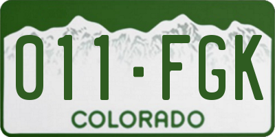 CO license plate 011FGK