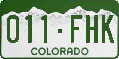 CO license plate 011FHK