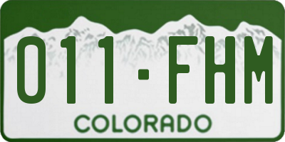 CO license plate 011FHM