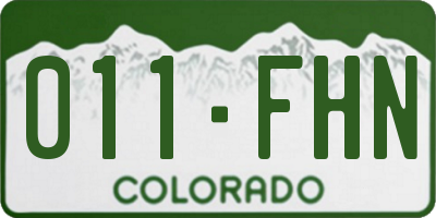 CO license plate 011FHN