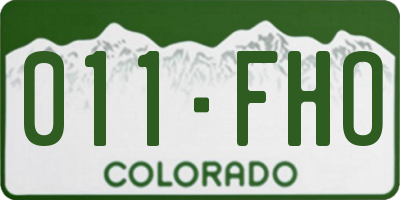 CO license plate 011FHO