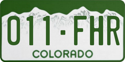CO license plate 011FHR