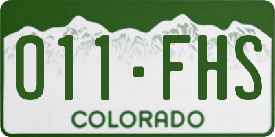 CO license plate 011FHS
