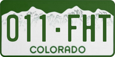 CO license plate 011FHT