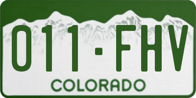 CO license plate 011FHV