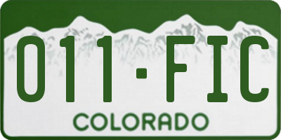 CO license plate 011FIC