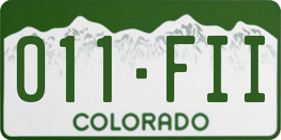CO license plate 011FII