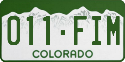 CO license plate 011FIM