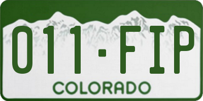 CO license plate 011FIP