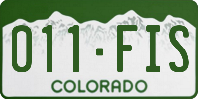 CO license plate 011FIS