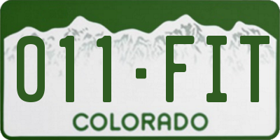 CO license plate 011FIT