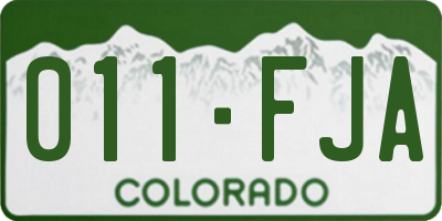 CO license plate 011FJA