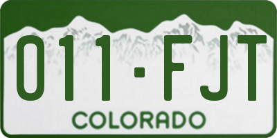 CO license plate 011FJT
