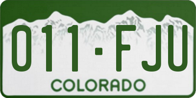 CO license plate 011FJU