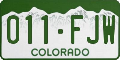 CO license plate 011FJW
