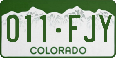 CO license plate 011FJY