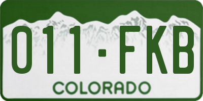CO license plate 011FKB