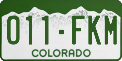 CO license plate 011FKM