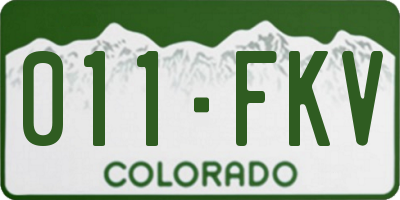 CO license plate 011FKV