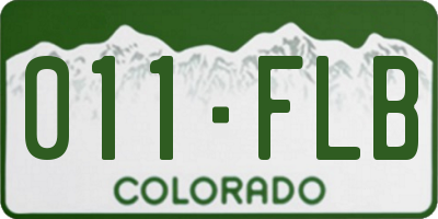 CO license plate 011FLB