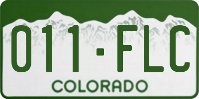CO license plate 011FLC
