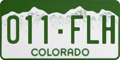 CO license plate 011FLH