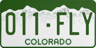 CO license plate 011FLY