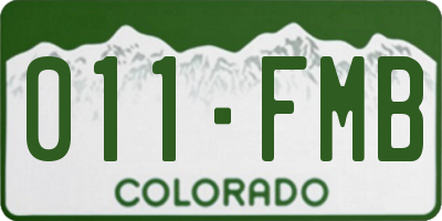 CO license plate 011FMB
