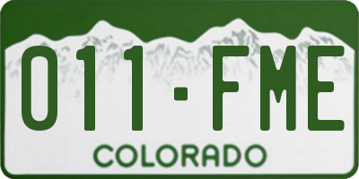 CO license plate 011FME