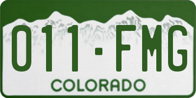 CO license plate 011FMG