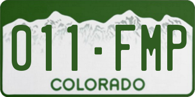CO license plate 011FMP