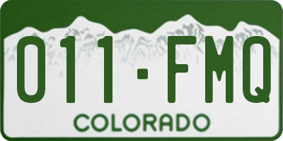 CO license plate 011FMQ