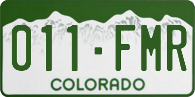 CO license plate 011FMR