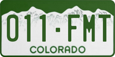 CO license plate 011FMT