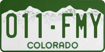CO license plate 011FMY