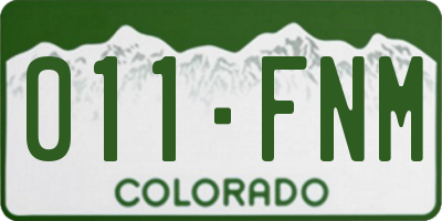 CO license plate 011FNM