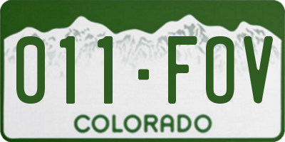 CO license plate 011FOV